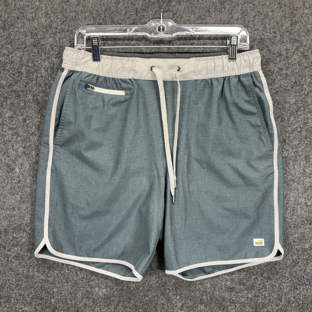 Vuori Banks Shorts Mens Medium Light Blue Drawstring V330 Gym Train 8" Inseam